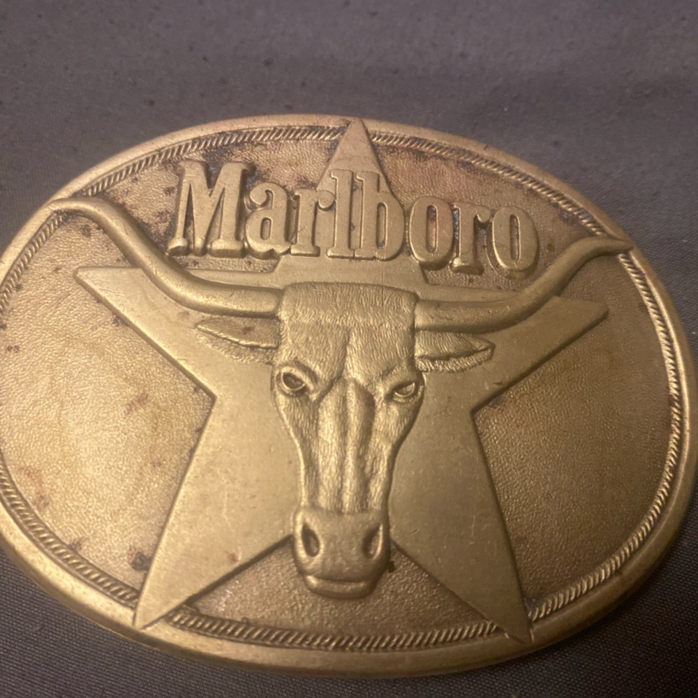 Vintage 1980’s Brass Marlboro Belt Buckle